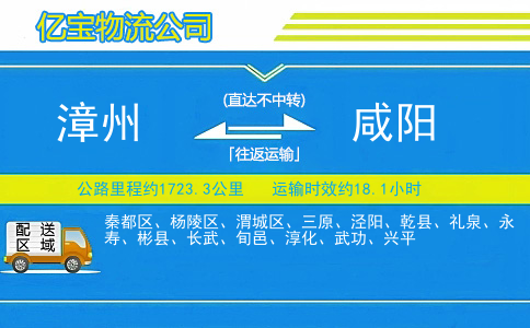 漳州到咸阳物流公司